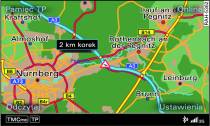 Widok informacji o ruchu drogowym TMC/TMCpro na mapie
